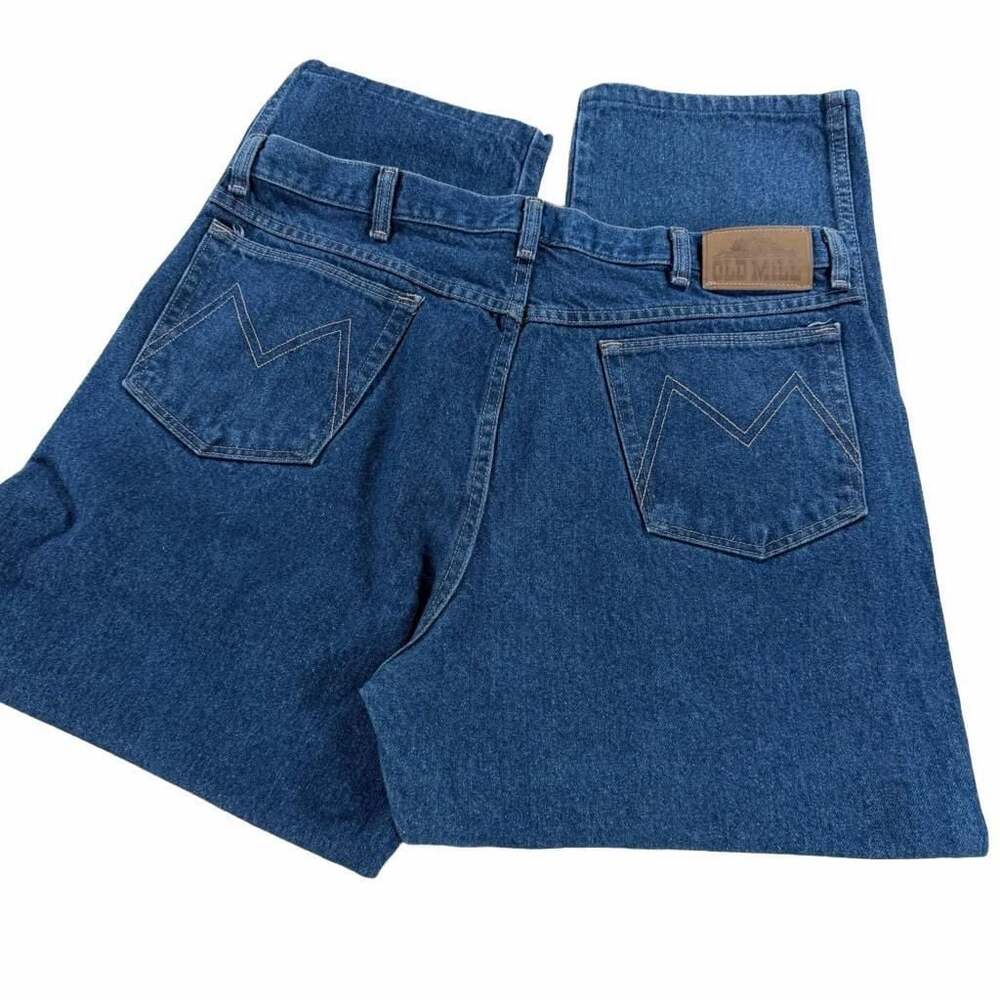 Old Mill Tapered Jeans Mens 38x27 Dark Wash Denim Blue